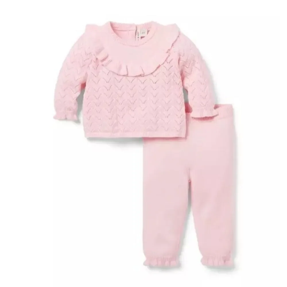 Janie and Jack Baby Ruffle Collared Sweater Set size 6–12 months